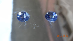 Natural Two Blue Oval Sapphires 5ct (2.37ct+2.63ct) (Unheated)